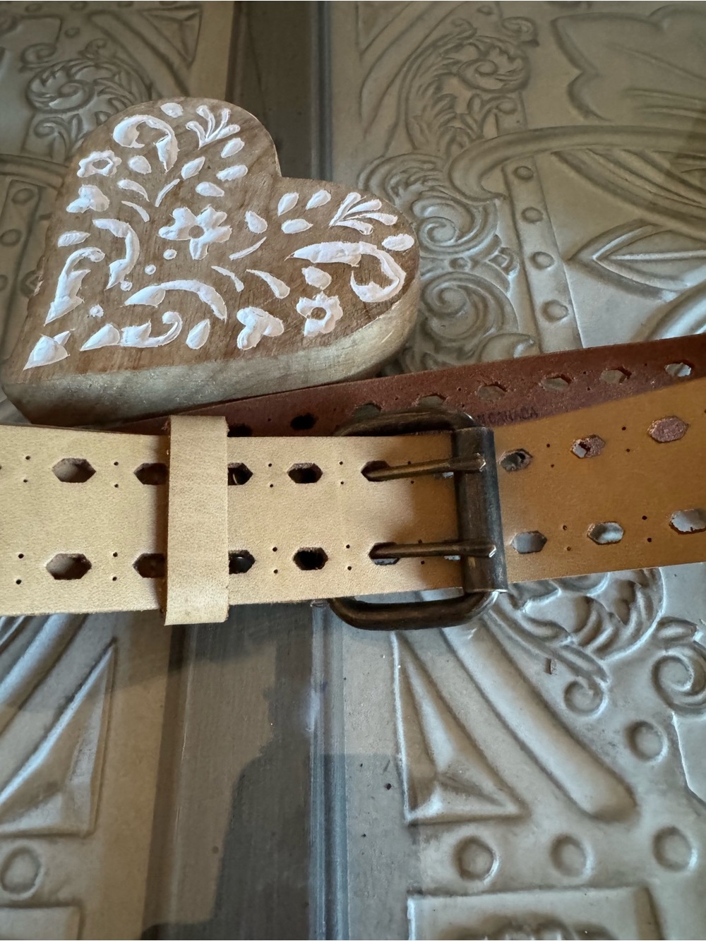 Classic Double-Prong Leather Belt in Tan